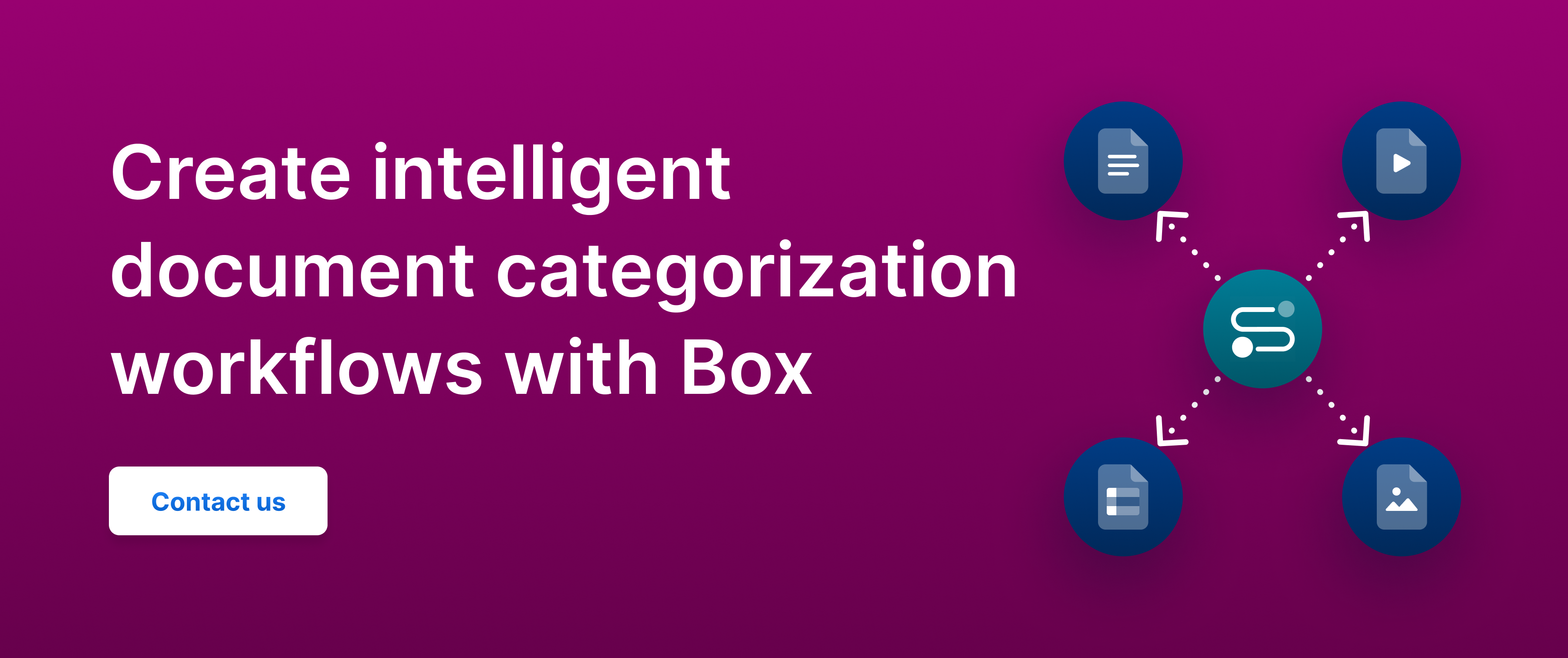 Call to action to create intelligent&nbsp;document categorization workflows with Box.